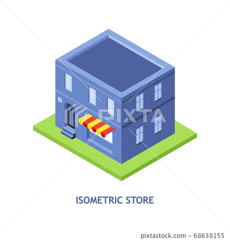 Isometric store building. Isometric store building. 68638155
