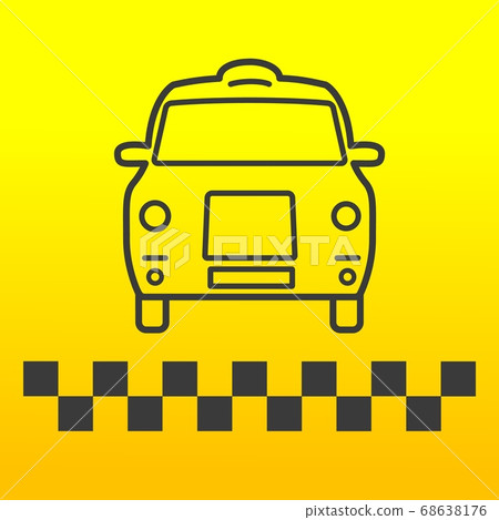 London Cab Taxi Icon Outline 68638176