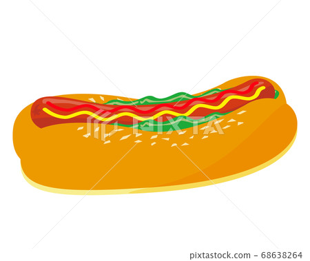 矢量圖的熱狗芥末醬和番茄醬 68638264