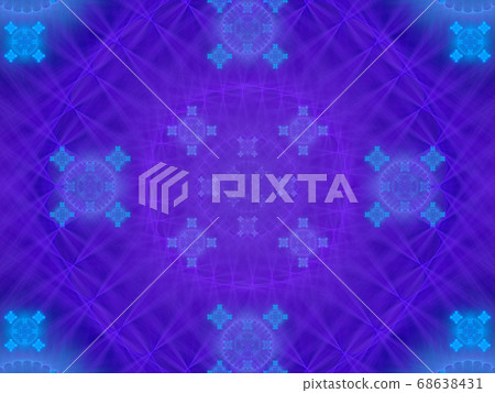紫色和藍色的圓形結構的分形圖案 68638431