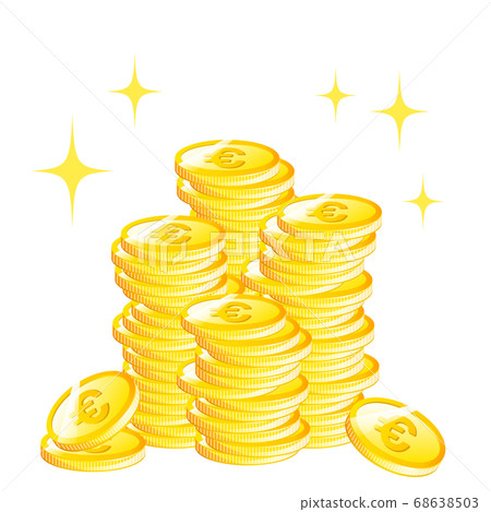 大量的歐元硬幣的圖像(背景透明3) 大量的歐元硬幣的圖像(背景透明3) 68638503