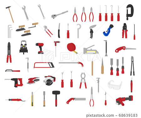 Tool illustration set material/vector 68639183