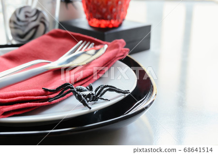 Halloween table setting background 68641514