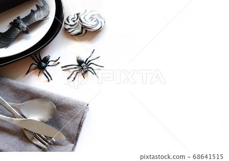 Halloween table setting background 68641515