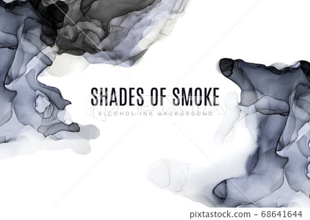 Black shades watercolor background, wet ink vector 68641644