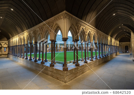 Symmetrical hallway of the palace 68642520