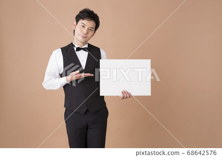 Waiter with message board 68642576