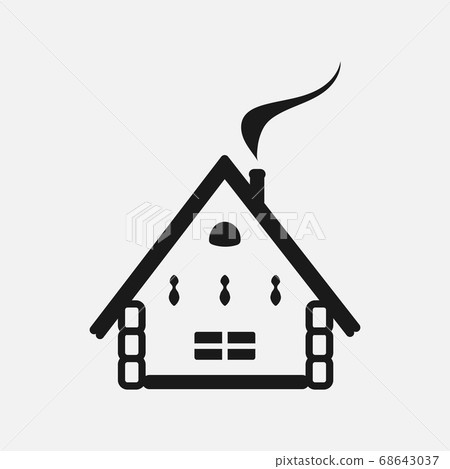 Mountain cottage icon, a wooden house for family holiday, vector Mountain cottage icon, a wooden house for family holiday, vector 68643037