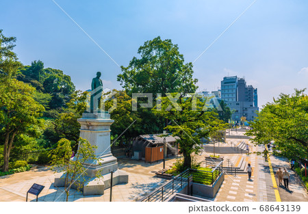 Tokyo cityscape in Japan Overlooking Kudanzaka Park near Kudanshita Station = August 15 Tokyo cityscape in Japan Overlooking Kudanzaka Park near Kudanshita Station = August 15 68643139