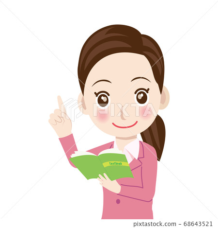 一個女人拿著一本教科書的女人的矢量插圖商人老師講師辦公室工作人員破產了白色背景 68643521