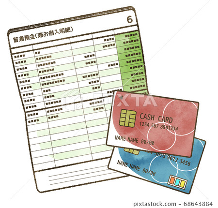 Cash card and passbook 68643884