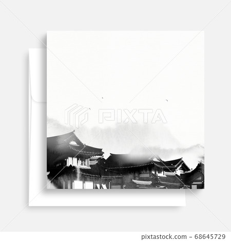 Korean traditional calligraphy background, Chuseok, watercolor background 68645729