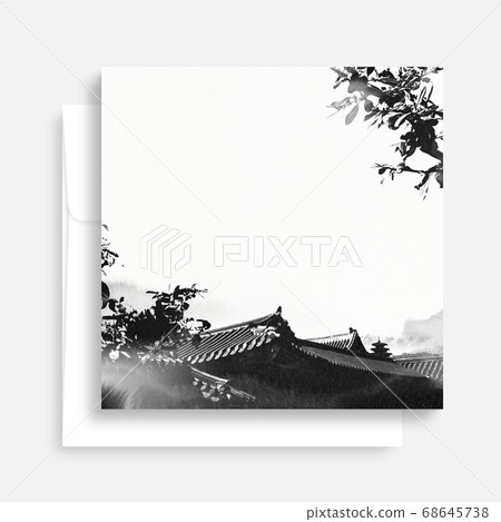 韓國傳統書法背景，中秋，水彩背景 68645738