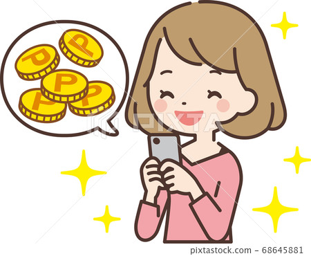 一個用智能手機賺取積分的女人 68645881
