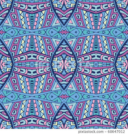 Vector seamless pattern flower colorful ethnic 68647012
