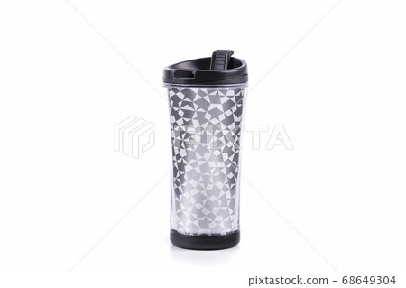 plastic tumbler glasses or thermos travel cup isolated on white background plastic tumbler glasses or thermos travel cup isolated on white background 68649304