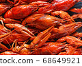 Background of beautiful, delicious boiled red crayfish 68649921