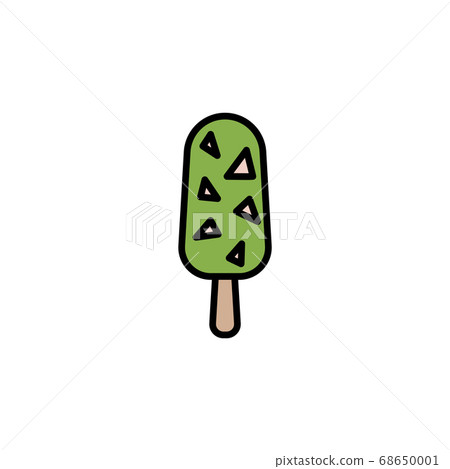 Ice lolly, ice cream color icon thin line, linear, outline. Simple sign, logo 68650001