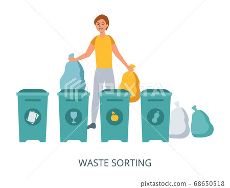 Waste Sorting concept, flat design vector Waste Sorting concept, flat design vector 68650518