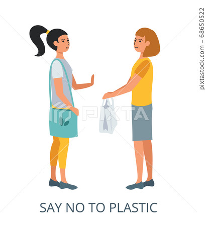 Say No to Plastic concept, flat design vector 68650522