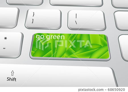 Go Green Ecology Concept natural PC Keyboard Go Green Ecology Concept natural PC Keyboard 68650920