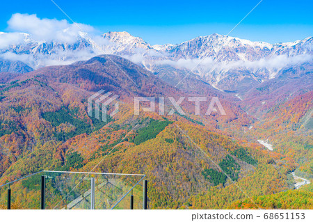 從白馬山港看到的秋天白馬三山[長野縣] 68651153