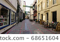Brussels streets with restaurants 68651604