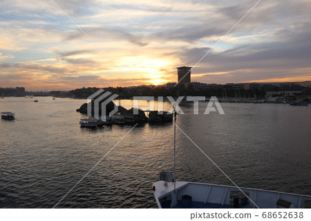 Egyptian landscape, Aswan, the trading city of the Nile (Egyptian sight) 68652638