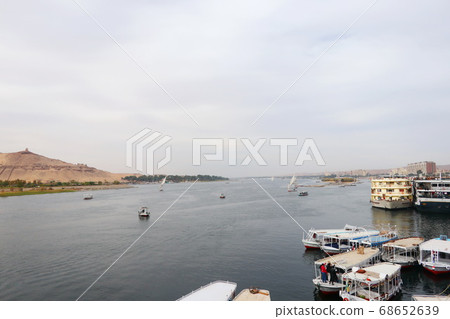 Egyptian landscape, Aswan, the trading city of the Nile (Egyptian sight) 68652639