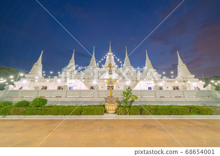 White pagoda or stupa of Asok Maharat buddhist 68654001