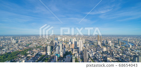 Aerial view of Bangkok Downtown Skyline. Thailand. 68654043