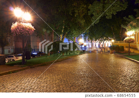 night view of Primorsky boulevard in Odessa city, night view of Primorsky boulevard in Odessa city, 68654555