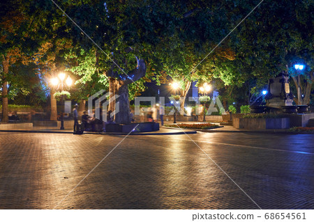 night view of Primorsky boulevard in Odessa city, night view of Primorsky boulevard in Odessa city, 68654561