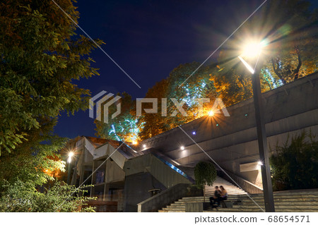 night view of Greek Park in Odessa city, Ukraine, 68654571
