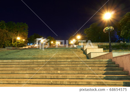 night street view of Odessa city, Ukraine, night street view of Odessa city, Ukraine, 68654575