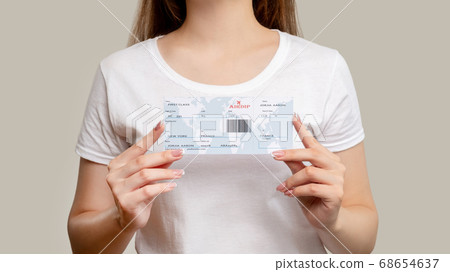 boarding pass international flight woman ticket 68654637