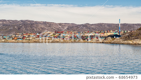 Greenland view of Ilulissat City and icefjord 68654973