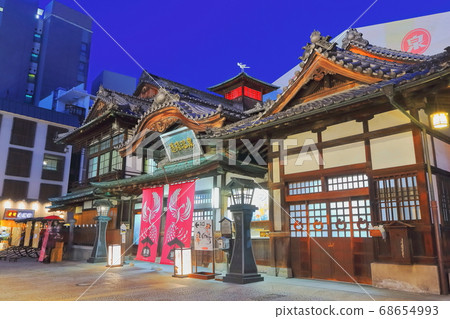 [Ehime Prefecture] Night view of the main building of Dogo Onsen 68654993