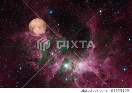 Pluto. Solar system. Elements of this image furnished by NASA 68655199