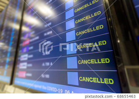 Cancelled all flight on flight information board Cancelled all flight on flight information board 68655463