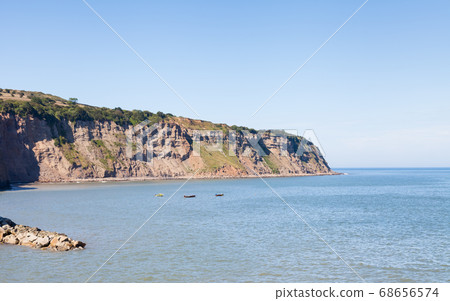 Robin Hood's Bay. The view looking out to sea from Robin Hood's Bay. The bay is in the North York Moors National Park, England. 68656574