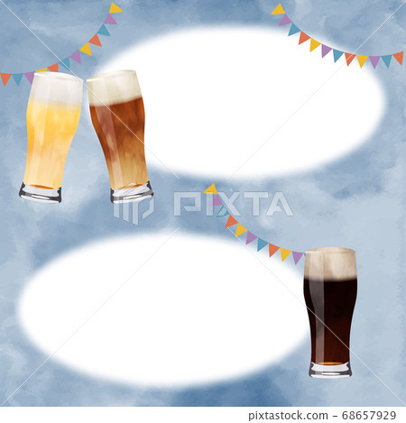Autumn sky and 3 types of glass beer 68657929