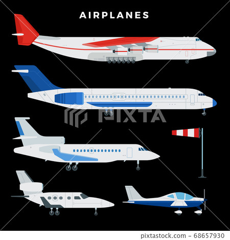 Set Of Plane Vector Line Icon It Contains Stock Illustration 68657930 Pixta