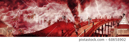 Japanese style collage 63 Red Arashi version 68658902