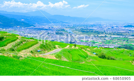 Terraced rice terraces and Zenkojidaira (summer) 68658905