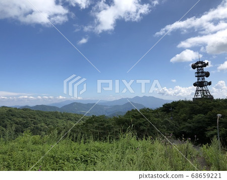從日光Kirifuri Kogen山丘上俯瞰城市的天空和自然風光 68659221