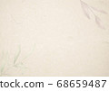 Green leaf illustration on traditional Korean paper background 68659487