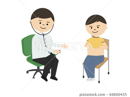 一個男孩正在接受體檢的插圖 68660435