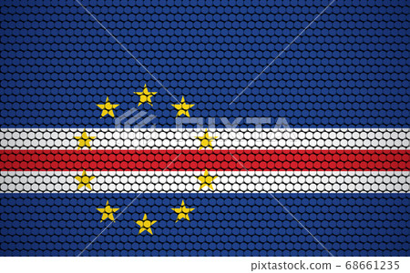 Abstract flag of Cape Verde made of circles. Cape Abstract flag of Cape Verde made of circles. Cape 68661235