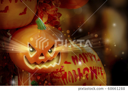 萬聖節，南瓜飾品，ハロウィーン、カボチャの装飾品、Halloween, greeting card, 68661288
